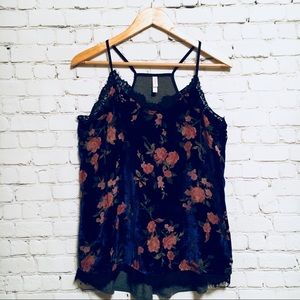 Target floral velvet racer tank